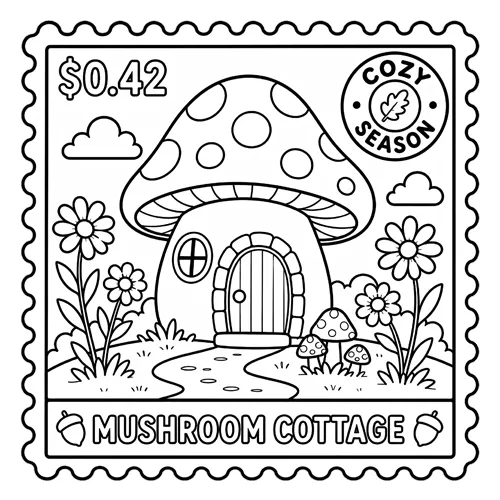 World of Stamps — Cottagecore — sample coloring page